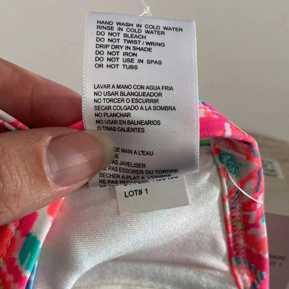 NWT Coco Rave 34B/C halter push-up bikini top bright ruched pink orange - Picture 8 of 13